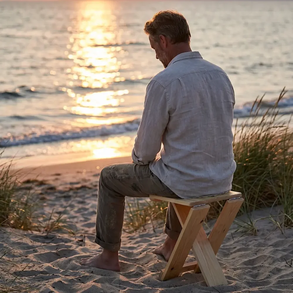 كرسي خشبي قابل للطي – خفيف، متين وسهل التخزين