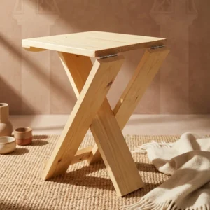 كرسي خشبي قابل للطي – خفيف، متين وسهل التخزين